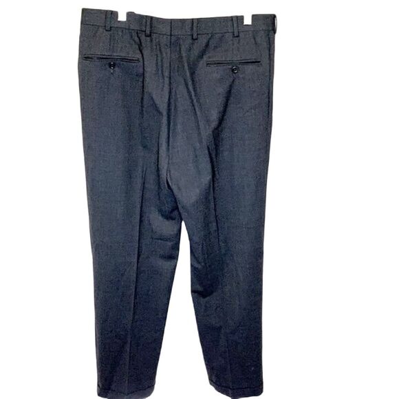 Brooks Brothers Gray Single Pleat Cuffed Wool Trouser Dress Pants Size 38 X 33 - Picture 3 of 11